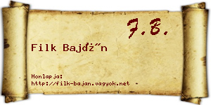 Filk Baján névjegykártya